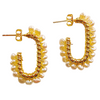 Gold and Pearl Hoop Earrings