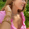 Gold and Pearl Hoop Earrings