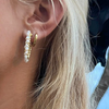Gold and Pearl Hoop Earrings