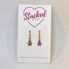 Abilene Christian Classic Gameday Earring Stack in purple and white, Wildcats huggie hoop earrings (view 9)