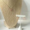 Pink Bow Earrings and Necklace