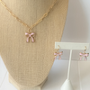 Stacked By Suzie Pink Bow Statement Necklace
