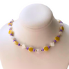Purple and yellow tailgate college necklace, perfect for LSU or JMU,