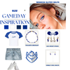 Saint Louis University Billikens game day outfit inspiration with the Saint Louis University Classic Gameday Earring Stack
