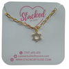 cz pave star of david necklace on necklace card