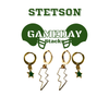 Stetson Classic Gameday Earring Stack with white mini enamel bolts and green baby stars