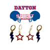 Dayton Spirit Earring Stack with navy mini enamel bolts and red starboys