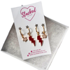 MSUM Classic Gameday Earring Stack with red mini enamel bolts and white baby stars