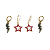 UNLV Spirit Earring Stack with red mini enamel bolts and grey starboys