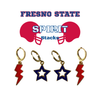 Fresno State Spirit Earring Stack for Bulldogs game day