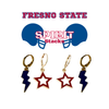 Fresno State Spirit Earring Stack for Bulldogs game day – alternate colorway