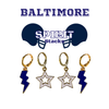 University of Baltimore Spirit Earring Stack for Bees game day – alternate colorway