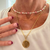 wearing lucky necklace