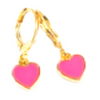Neon Pink or Neon White Baby Heart or Baby Star Huggie Hoop Earrings