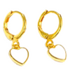 Neon Pink or Neon White Baby Heart or Baby Star Huggie Hoop Earrings