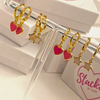 Neon Pink or Neon White Baby Heart or Baby Star Huggie Hoop Earrings