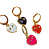 All 4 colors of Mini Eye Heart You Huggie Hoops Background Removed