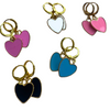 Set of 5 Statement Heart Huggie Hoop Earrings Background Removed