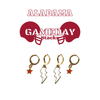 Alabama Classic Gameday Earring Stack with white mini enamel bolts and red baby stars