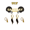 Central Florida Classic Gameday Earring Stack with black mini enamel bolts and golden yellow baby stars