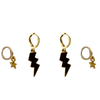 Southern Miss Classic Gameday Earring Stack with black mini enamel bolts and golden yellow baby stars