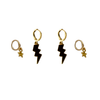 Appalachian State Classic Gameday Earring Stack with black mini enamel bolts and golden yellow baby stars