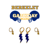 UC Berkeley Classic Gameday Earring Stack in golden yellow and navy, Golden Bears huggie hoop earrings (view 5)