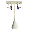 Notre Dame Classic Gameday Earring Stack with navy mini enamel bolts and gold baby stars