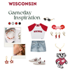 Wisconsin Badgers game day outfit inspiration with the Wisconsin Classic Gameday Earring Stack