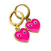 Barbie Pink Mini Eye Heart You Huggie Hoop Earrings