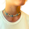 Wearing Eyes on Blue Necklace