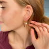 Wearing the College of Charleston Classic Gameday Earring Stack for Cougars game day