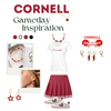 Cornell Big Red game day outfit inspiration with the Cornell Classic Gameday Earring Stack