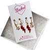 Davis & Elkins Classic Gameday Earring Stack with red mini enamel bolts and white baby stars