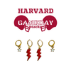Harvard Classic Gameday Earring Stack with red mini enamel bolts and white baby stars