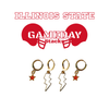 Illinois State Classic Gameday Earring Stack with red mini enamel bolts and white baby stars