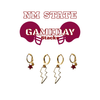 New Mexico State Classic Gameday Earring Stack with maroon mini enamel bolts and white baby stars