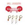 St. John's Classic Gameday Earring Stack with red mini enamel bolts and white baby stars