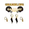 Grambling State Classic Gameday Earring Stack with black mini enamel bolts and golden yellow baby stars