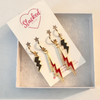 Louisville Classic Gameday Earring Stack in black and red, Cardinals huggie hoop earrings (view 7)