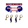 Richmond Classic Gameday Earring Stack in navy and red, Spiders huggie hoop earrings