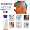 University of Florida Classic Gameday Earring Stack in cobalt and orange, Gators huggie hoop earrings (view 4)