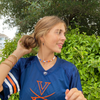 Wearing the University of Virginia Classic Gameday Earring Stack for Cavaliers game day