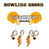 Bowling Green Classic Gameday Earring Stack with orange mini enamel bolts and black baby stars