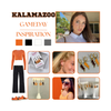 Kalamazoo Fighting Hornets game day outfit inspiration with the Kalamazoo Classic Gameday Earring Stack