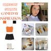 Oregon State Classic Gameday Earring Stack in black and orange, Beavers huggie hoop earrings (view 3)