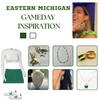 Eastern Michigan Eagles game day outfit inspiration with the Eastern Michigan Classic Gameday Earring Stack