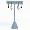 Central Arkansas Classic Gameday Earring Stack with white mini enamel bolts and purple baby stars