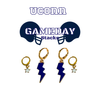 UConn Classic Gameday Earring Stack with navy mini enamel bolts and white baby stars