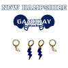 University of New Hampshire Classic Gameday Earring Stack in navy and white, Wildcats huggie hoop earrings